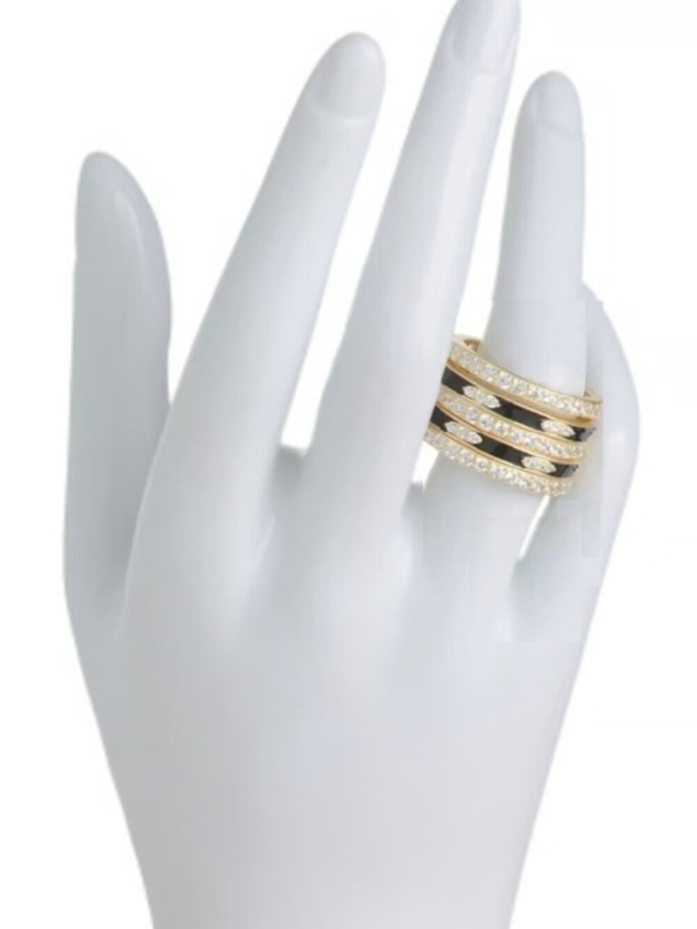 Freida Rothman Gold Plated Two Tone 5-Stack Ring - Picture 4 of 12